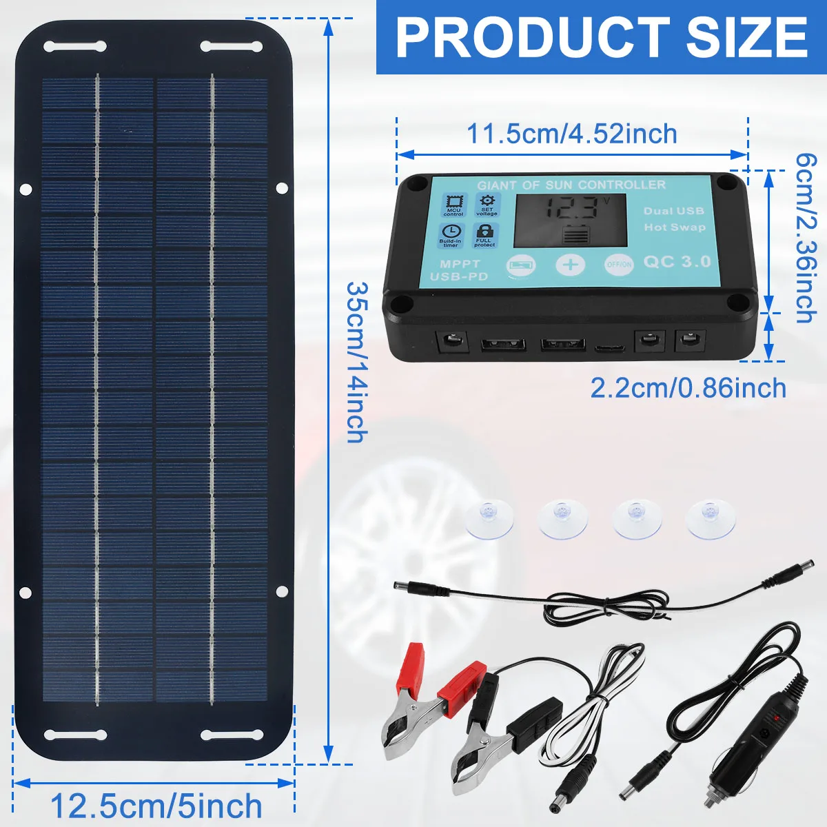 30W Solar Autobatterie Ladegerät 12V]DERUXI 30W Solarpanel 12V Solar