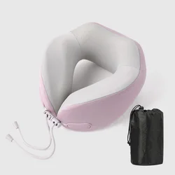 Deluxe Memory Foam Travel Neck Pillow - Ultimate Comfort and Support for Flights and On - the - Go Relaxation (CHERRY PINK)