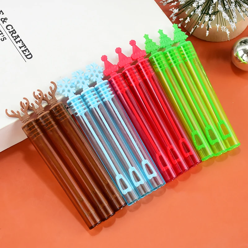 12/36Pcs Christmas Bubble Wand Soap Tube Empty Bottle 2025 Christmas  Decor New Year Kids Gift Kids Birthday Party Favors Toy