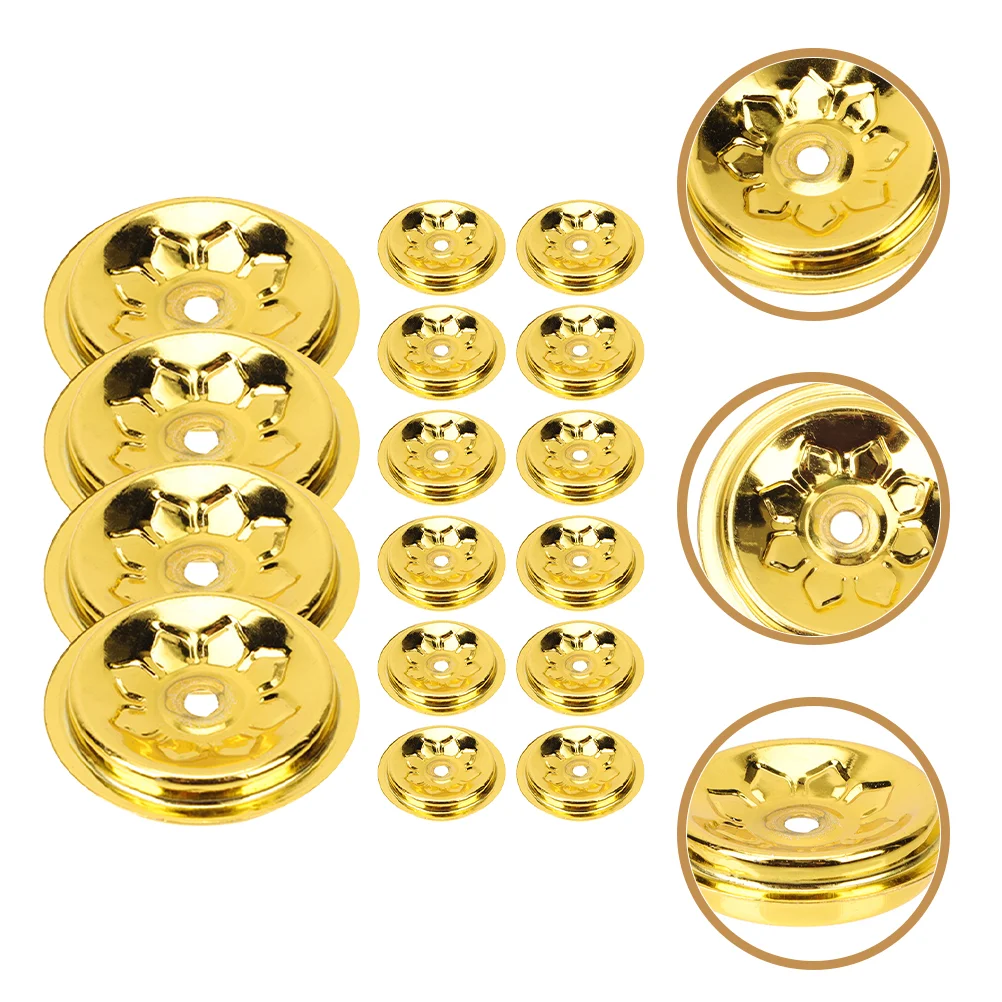 

16 Pcs Oil Lamp Wick Supplies Butter Float Floating Wicks Disc Holder Tray