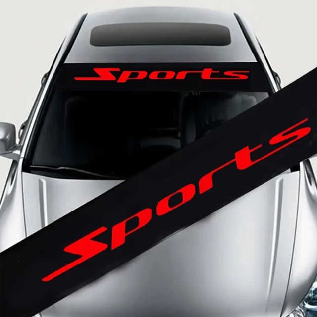 1pc Red Glossy Sporty Vehicle Styling Sticker, Self-Adhesive, Durable Car Sports Decal For Ceramic/Glass/Metal Surfaces