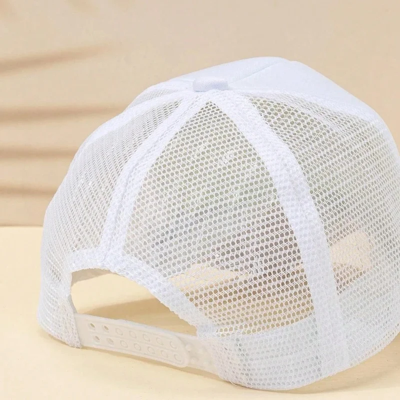 Kids Baseball Cap Boys Girls Casual Baseball Hat Letter Printed Duck Tongue Hat Adjustable Outdoor Breathable Mesh Trucker Hat 5