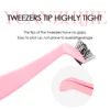 1 Pcs DIY Individual High-elasticity Portable Lashes Tweezers Pink Color Good Durability Eyelashes Beauty Tools for Beginners 3