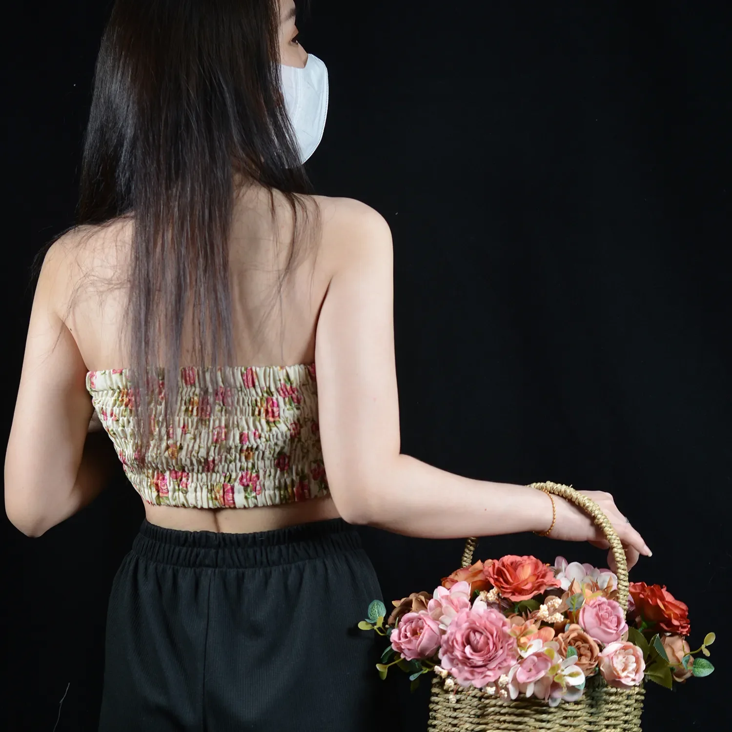Women Corsets Bustiers Fishbone Strapless Rose Crop Top Summer Sleeveless Backless Sexy Y2k Tank Tops