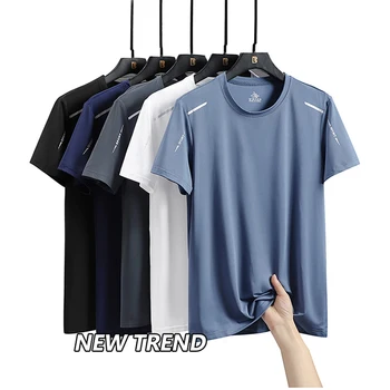 CHRLCK Men's Running Quick Drying T-shirts Breathable Hiking Fishing Tees Soft Elasticity Outdoor Sports Short Shirt Summer 2