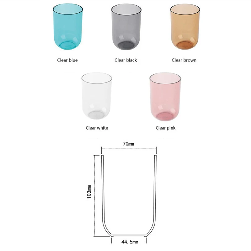 1PC Plastic Couple Solid Color Transparent Mouthwash Large Capacity Nordic Style Toothbrush Cup_voghion.com