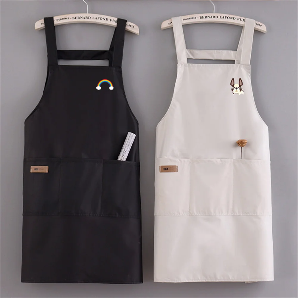 Fashion Waterproof Breathable Apron Kitchen Cooking Women Work Clothes Men'S Oil Proof Coffee Apron Kitchen Accessories