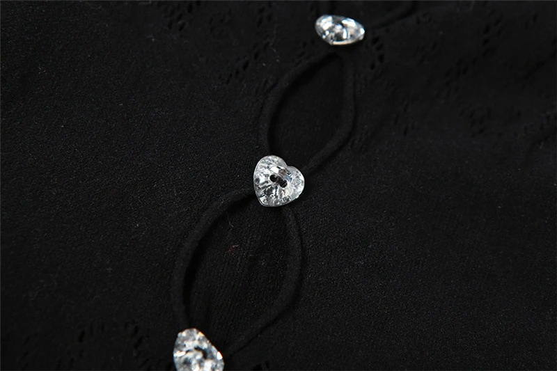 Hollow Out Jacquard Mesh Jumpsuit Women Sexy Rhinestone Buttons See Through Slash Neck Off Shoulder Long Sleeve Skinny Overalls
