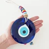 Evil Eye Wall Hanging Lucky Eye Glass Evil Eye Gifts Turkish Eye Nazar House Protection Macrame Decor Rearview Mirror Pendant 2