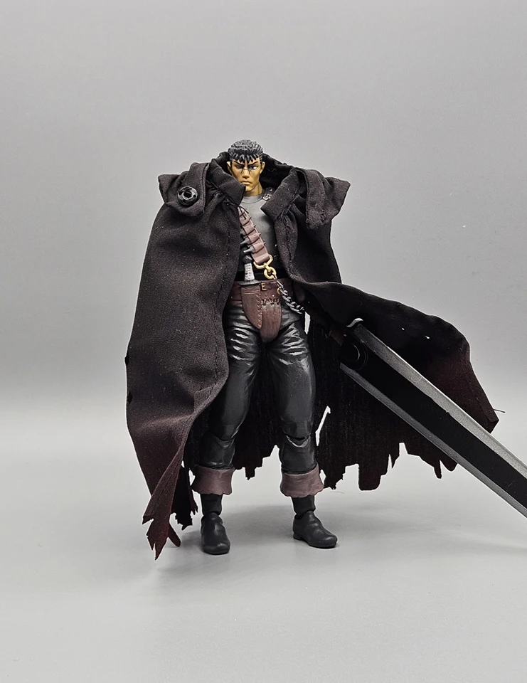 Handmade 1/12 Scale Male Soldier SHF Berserk Black Swordsman Guts