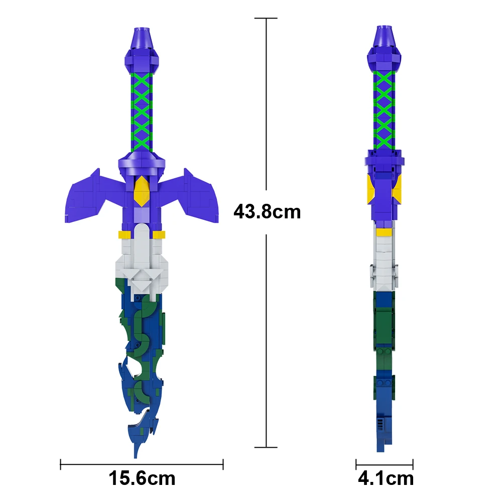 The Master Sword Building Blocks Set with Luminous Tri-Force,Micro Hyrule Building Blocks Set, BOTW Decorations Gifts for Kids