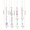 1Pc Galaxy Stars Moon Crystal Hanging Sun Light Catcher For Outdoor Garden Home Bedroom 2