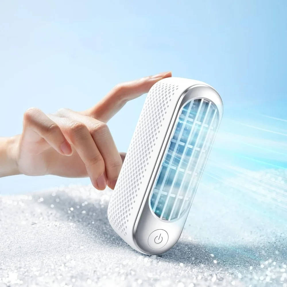 

Powerful Instant Cooling All Day Cooling Portable Mini Travel Fan] Bladeless USB Desk Quiet Office Rechargeable