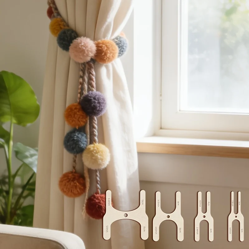 나무 폼폼 제작 도구 세트, DIY 수제 꽃볼, 수제 원단 공예에서 플러시 볼 제작에 적합