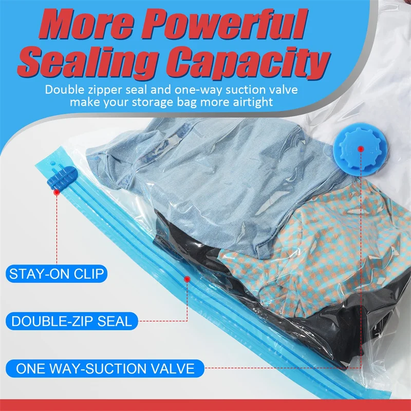 Vacuum Storage Bags Space Saver Sealer Bags w Travel Hand Pump Airtight  Compression Bags for Clothes,Pillows,Comforters,Blankets - AliExpress