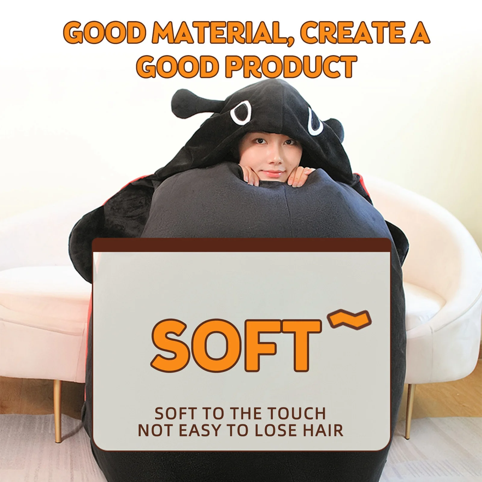 Wearable Ladybug Pillow Cute Warm Sleeping Wearable Plush Removable Oversized 60cm/23in Giant Wearable Ladybug Pillow for Childr