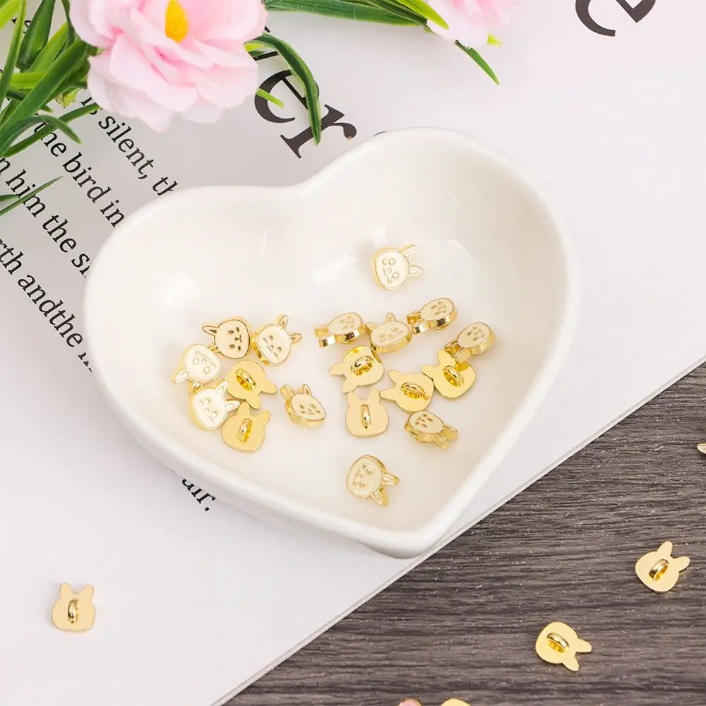 Mini Metal Rabbit Buttons for Doll Accessories