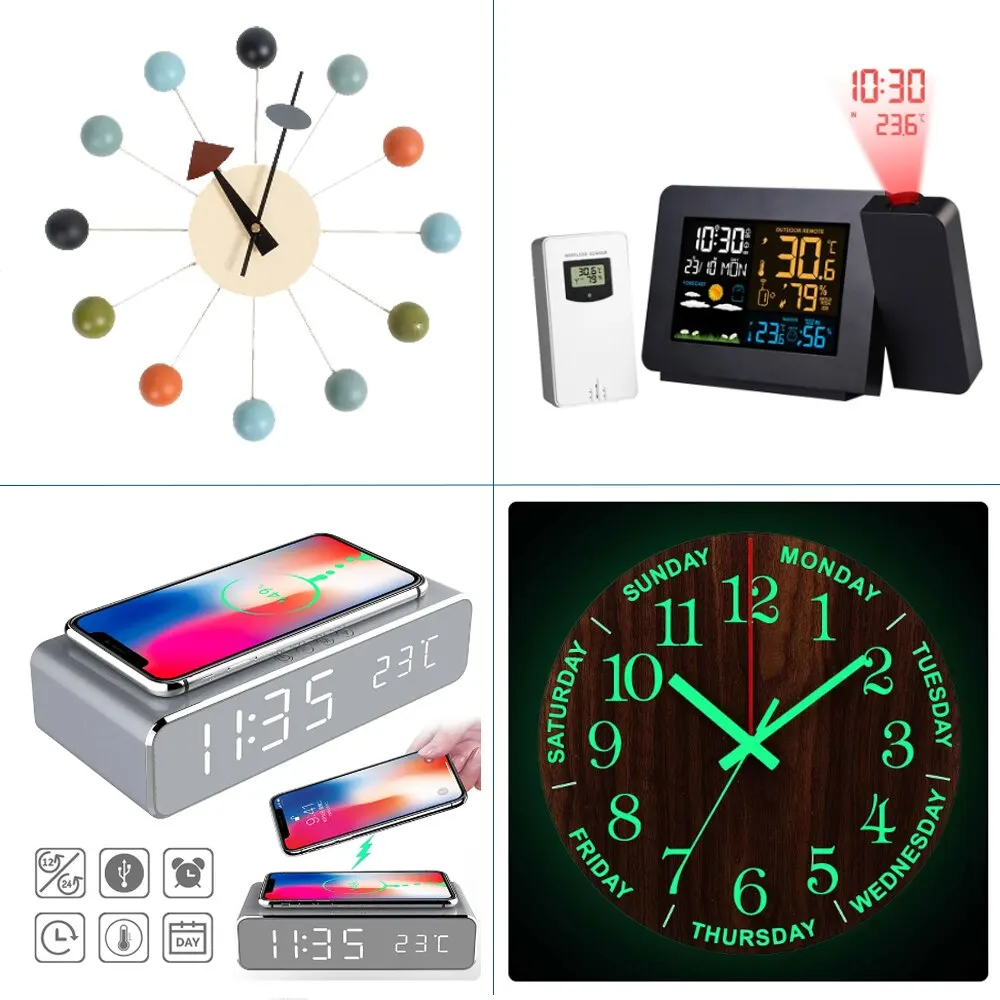 3DRoundBallCandyWallClockLEDProjectionClockElectricClockWithWirelessCharger12Inch.jpg