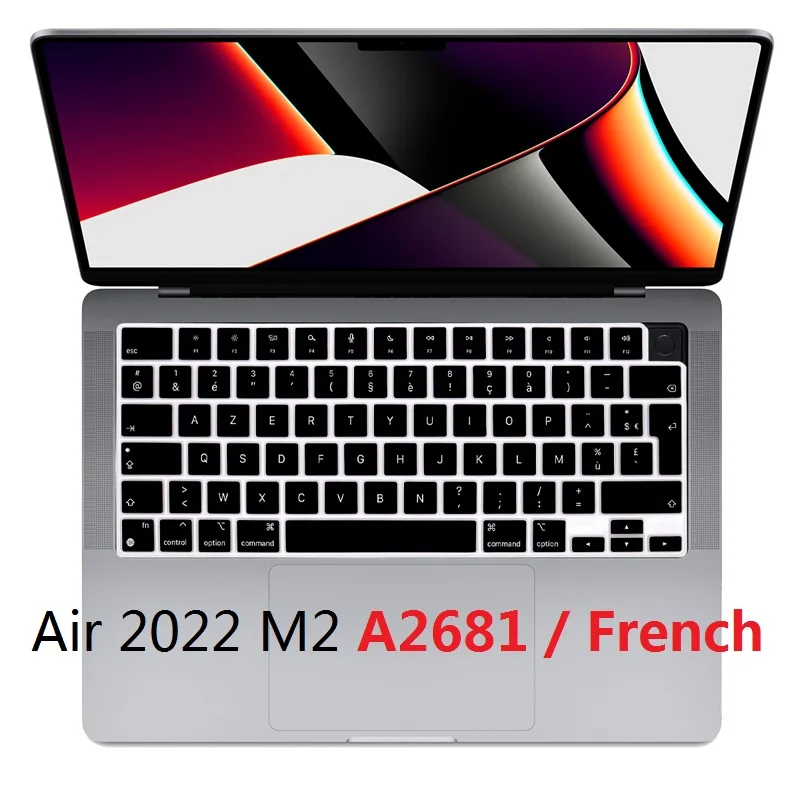 AZERTFrenchKeyboardSkinforMacbookAirM22022A2681EUUSFrench