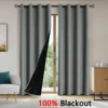 1pc Solid 100% Blackout Curtains with Grommets, Total Privacy Drapes for Bedroom, Beautiful Curtains for Living Room 1