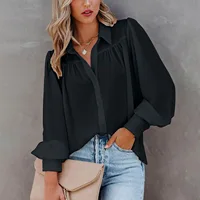 Leisure White Yellow Shirts Button Lapel Cardigan Top Lady Loose Long Sleeve Oversized Shirt Womens Blouses Casual Tunic Blusas - Image 6