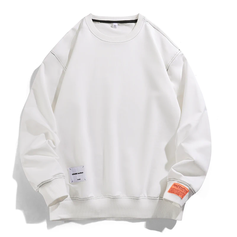 New Spring and Autumn plus Size Men's Cotton Zipper round Neck Loose Pullover Trendy Cotton Sweater
