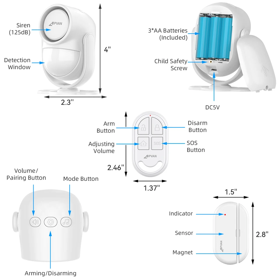 Smart Home Wireless Motion Sensor Security Alarm