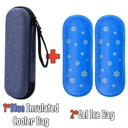 Reusable Gel Ice Pack for Pain Relief and Medicine Storage - Set of 1/6, Cooling Insulated Bag (2pcs with Blue bag)