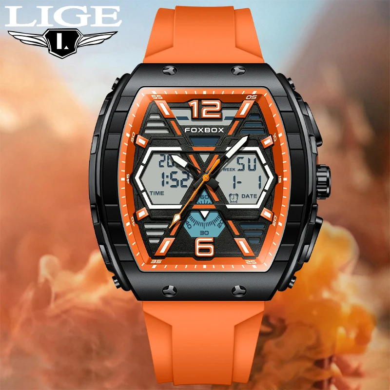 

LIGE Mens Watch Top Brand FOXBOX Luxury Fashion Quartz Men Watches Waterproof Sports Male Military Wrist Watch Relogio Masculino