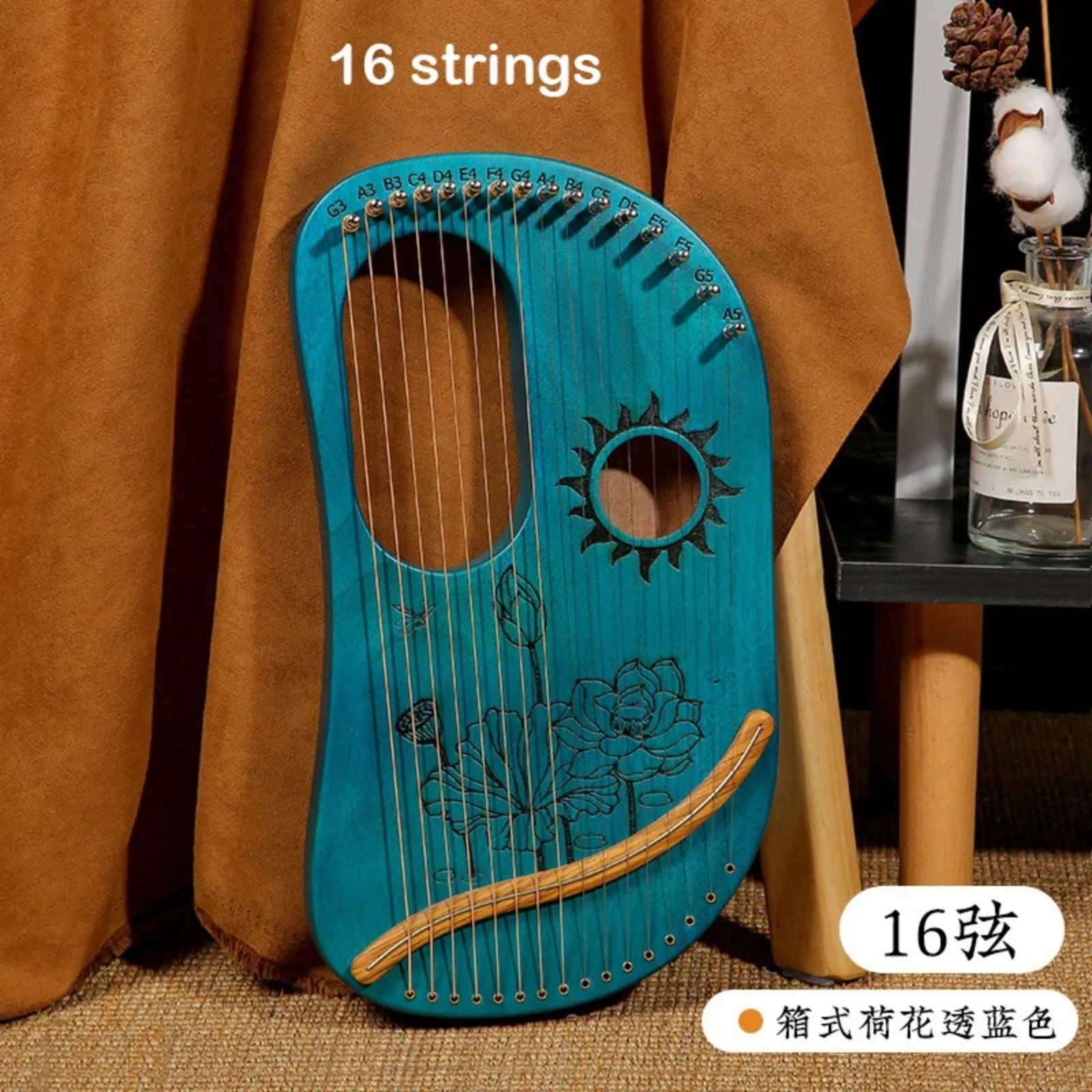 High-quality Lyre Harp 16/19 String Harp Piano Mahogany Beginner Musical Instrument Lyre 10/16/19 Strings Piano