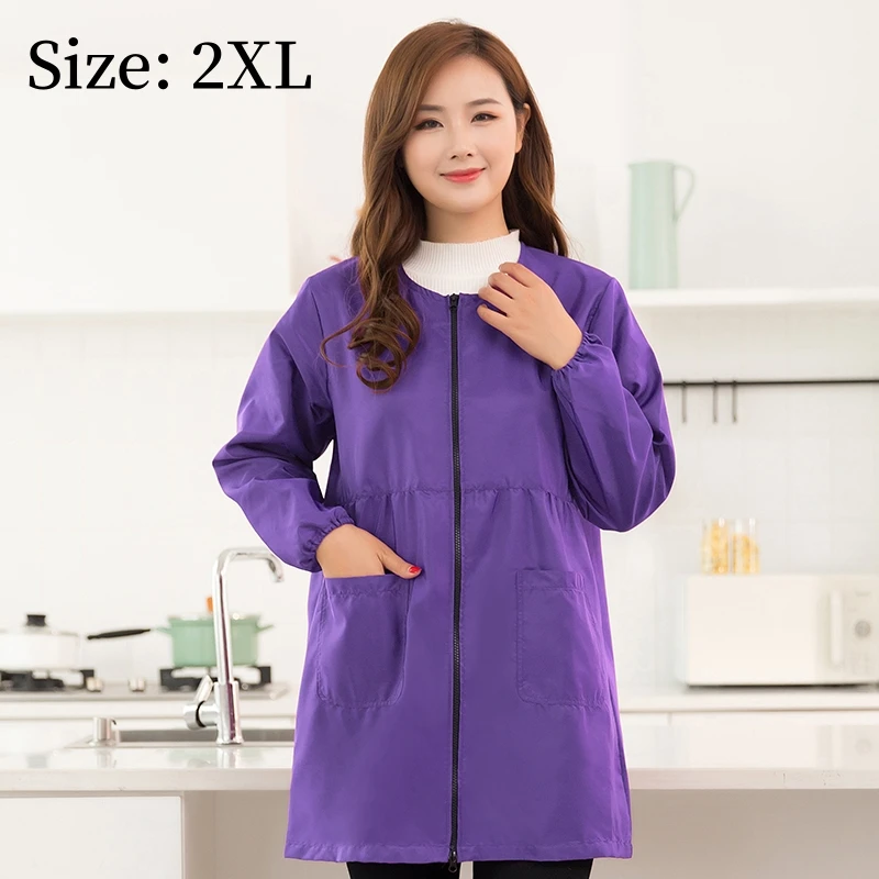 Women's Waterproof Long-Sleeved Grooming and Work Smock Apron