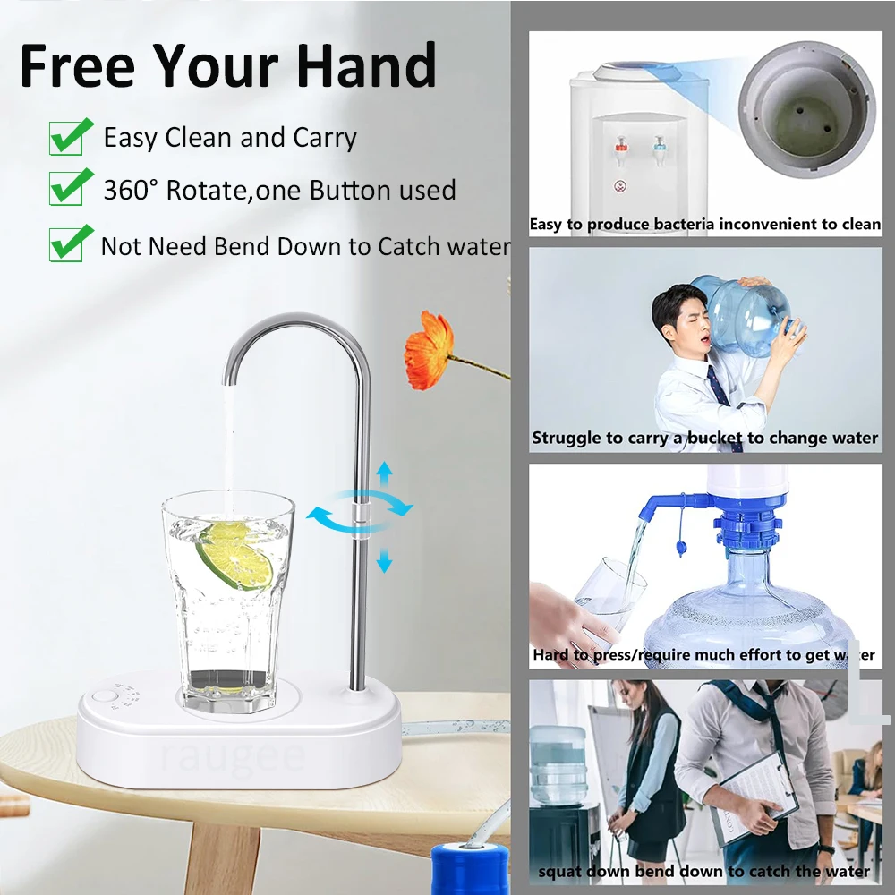 thumbnail image 2 of Desk Dispenser Electric Water Gallon Automatic Water Bottle Dispenser 2 of 11