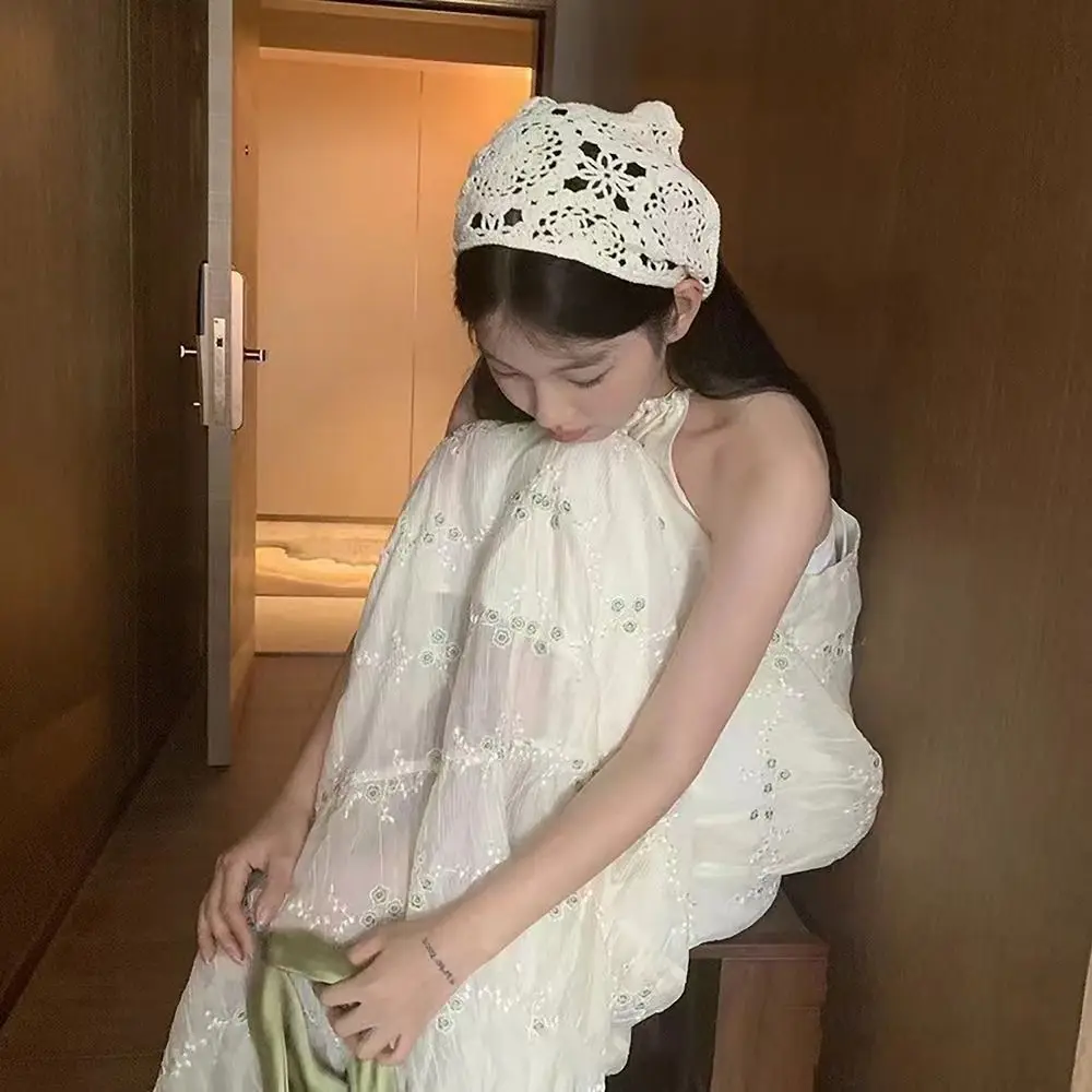 Crochet Headband Handmade French Style Headscarf