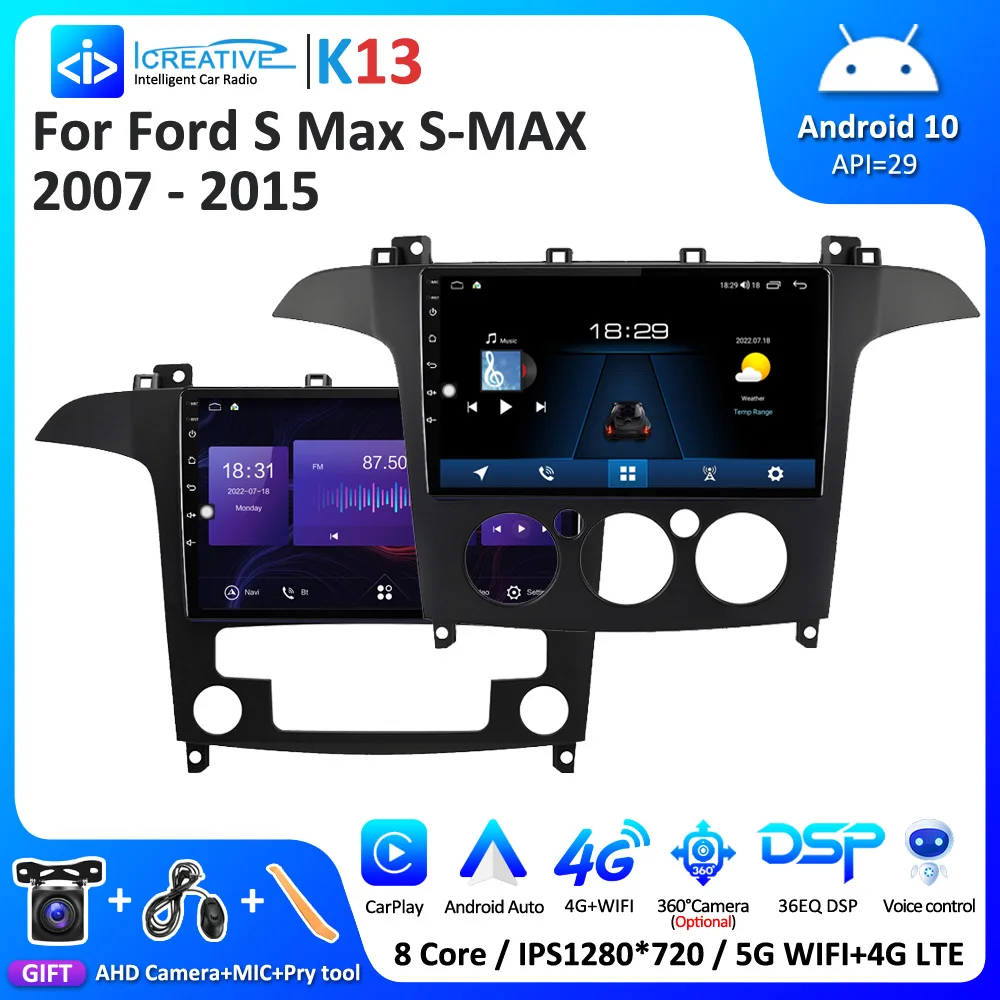 

Car Radio Android Auto For Ford S Max S-MAX 2007 - 2015 No DVD Multimedia Video Player Navigation GPS Stereo Unit Android 10 HU