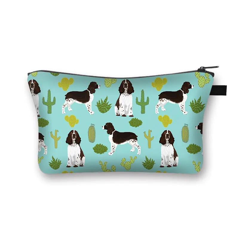 Cartoon Dog Print Ladies Cosmetic Bag Shopping Fashion Coin Purse Cute Dachshund Holding Portable Travel Girl Cosmetic Case 2