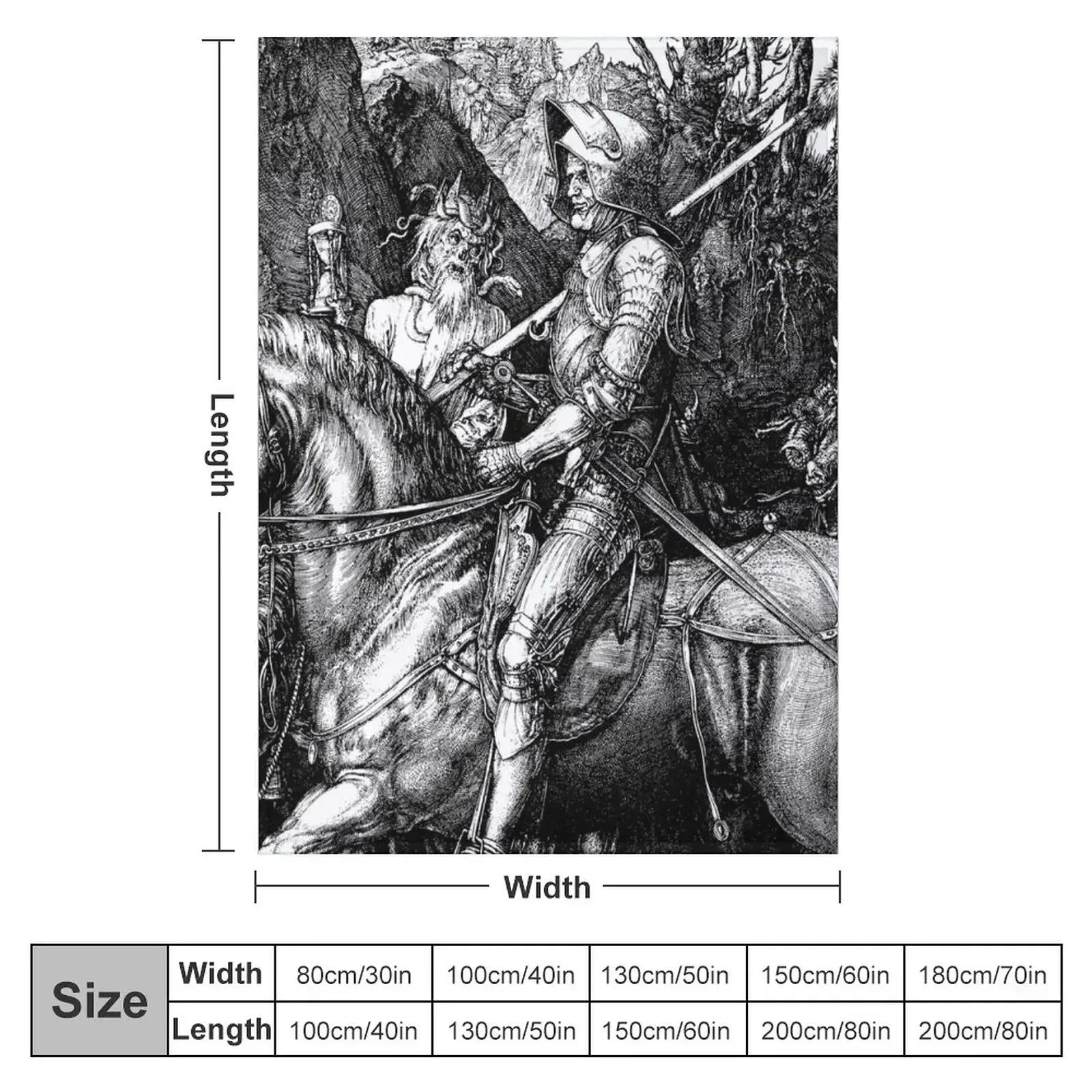 Knight, Death and the Devil - Albrecht Durer Throw Blanket For Decorative Sofa Large Shaggy Bed Blankets 2
