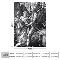 Knight, Death and the Devil - Albrecht Durer Throw Blanket For Decorative Sofa Large Shaggy Bed Blankets 2