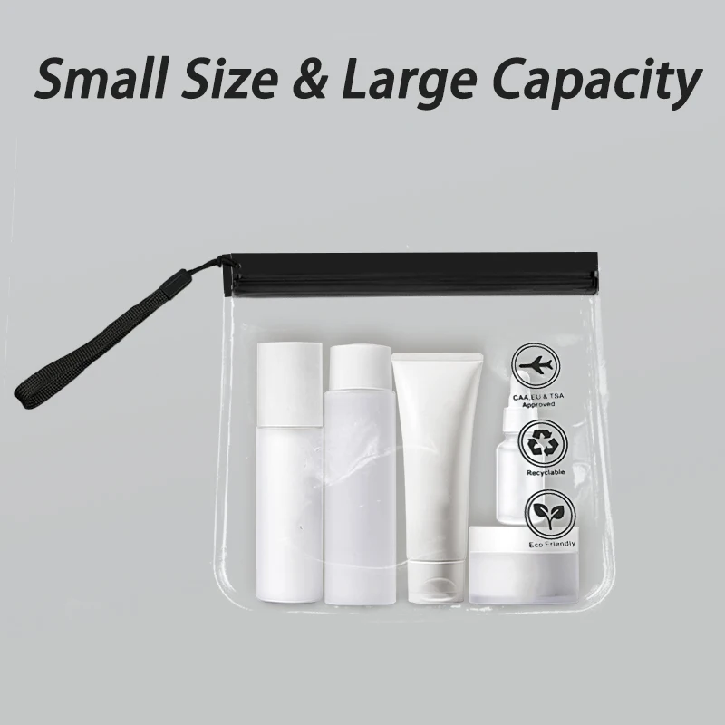 1pcs Luggage Transparent Travel Use Leakproof Flight Make Up Waterproof For Women Reusable Airport Security Toiletry Bag