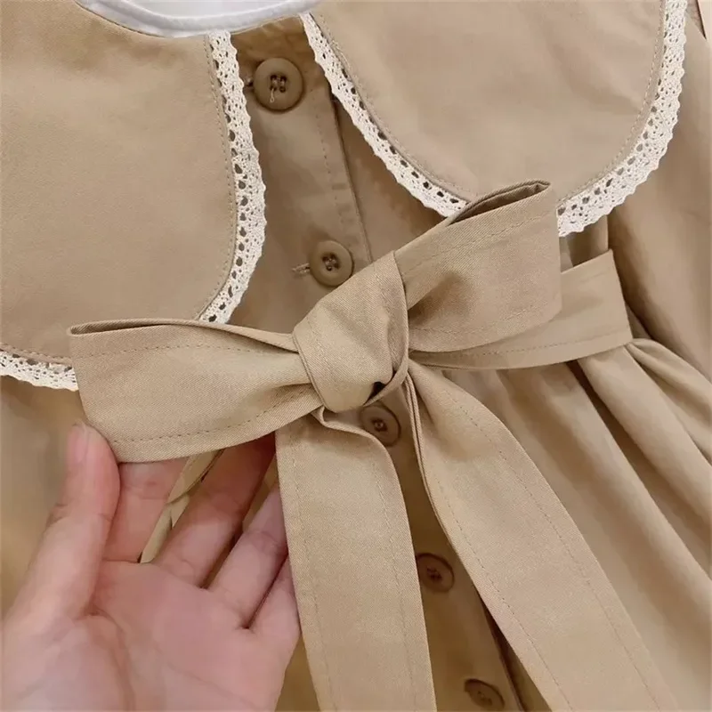Children's Clothing Girls' Coat kids jacket girls trench coats Kids Jacket Children's Spring Autumn Korean Style Cute Long Trench Baby Girls Windbreaker