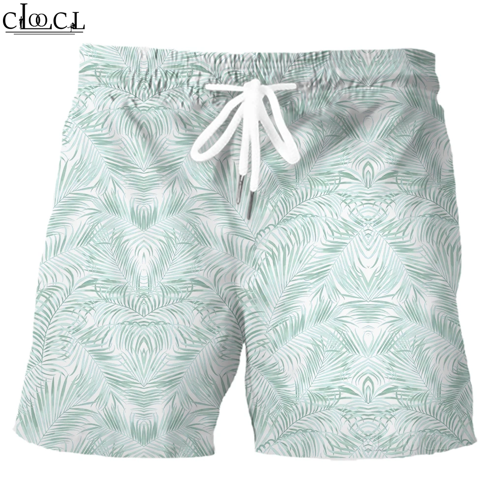 HX Hawaii Shorts Polynesian Striped Coconut Tree 3D Print Board Shorts Beach Pants Fashion Sportwear Men Clothing