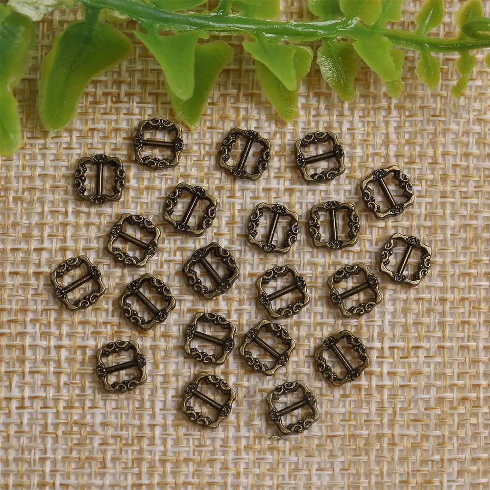 20/40 stücke Neueste 6*6mm Mini Ultra-kleine Tri-glide Muster Gürtel Schnalle Puppe Tasche schnallen Diy Puppe Tasten Schuhe Kleidung Zubehör – Detail 8