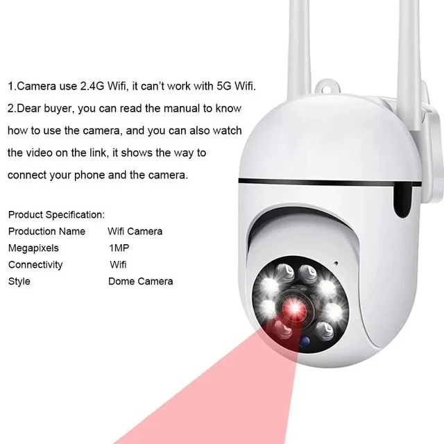 2MP PTZ IP Camera Color Night IP 2.4G WiFi Network Camera Security Camera Home Surveillance Camera Baby Monitor 6