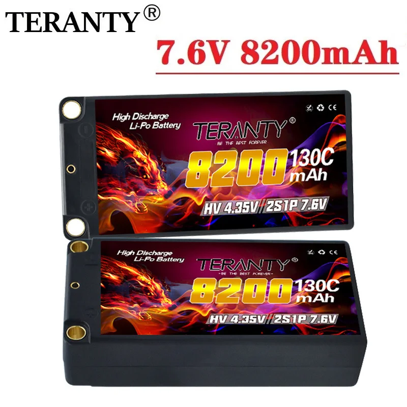 2S 7.6V 8200mah 130C/260C With 5.0mm Bullet See Through Shorty LiHV Battery Pack for 1/10 RC Car Race Car Parts