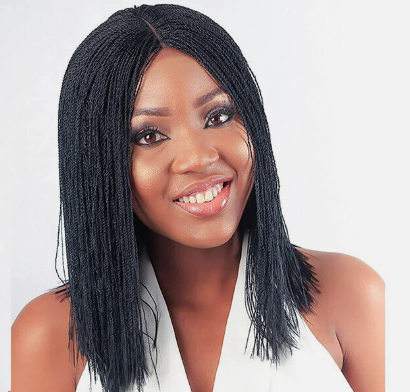 AFRICAN BRAIDED MICRO hair WIG NONE LACE WIGS AFRO BRAIDED WIGS GLULESS
