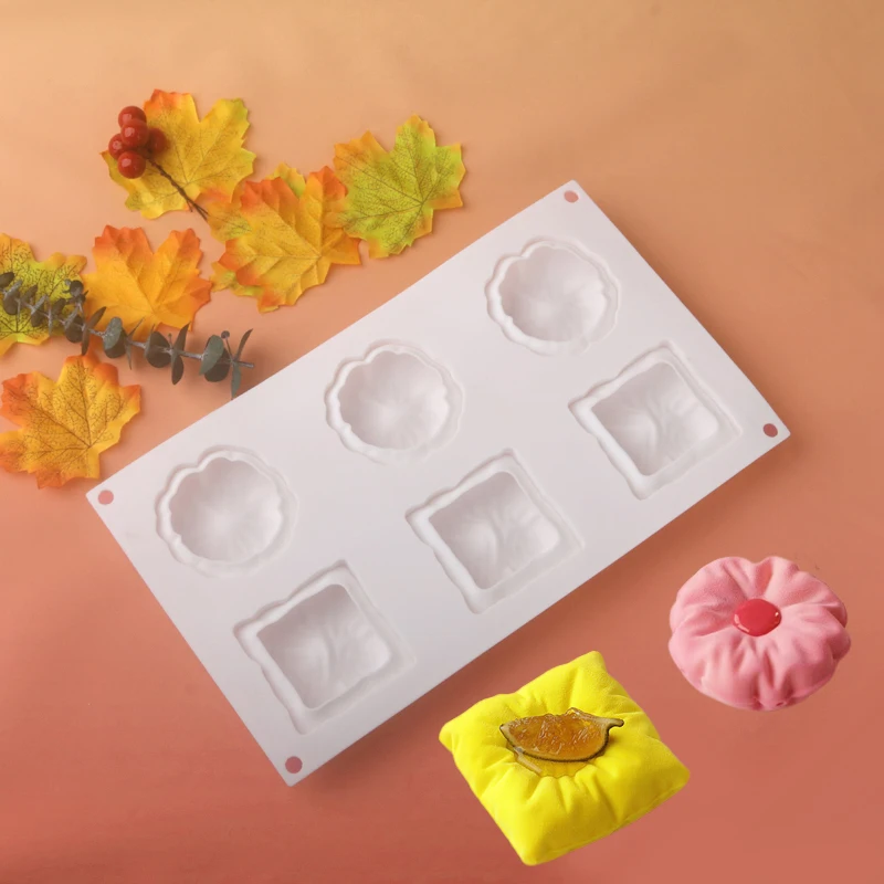 Cell Circular and Square Pillow Design Silicone Cake Mold