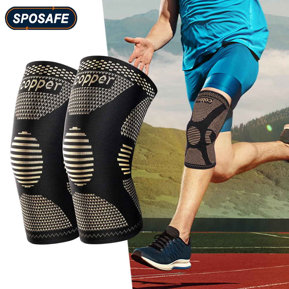 2 PCS Compression Knee Brace Sports Knee Pad Pain Relief Running, Exercise,  Arthritis, Joint Recovery