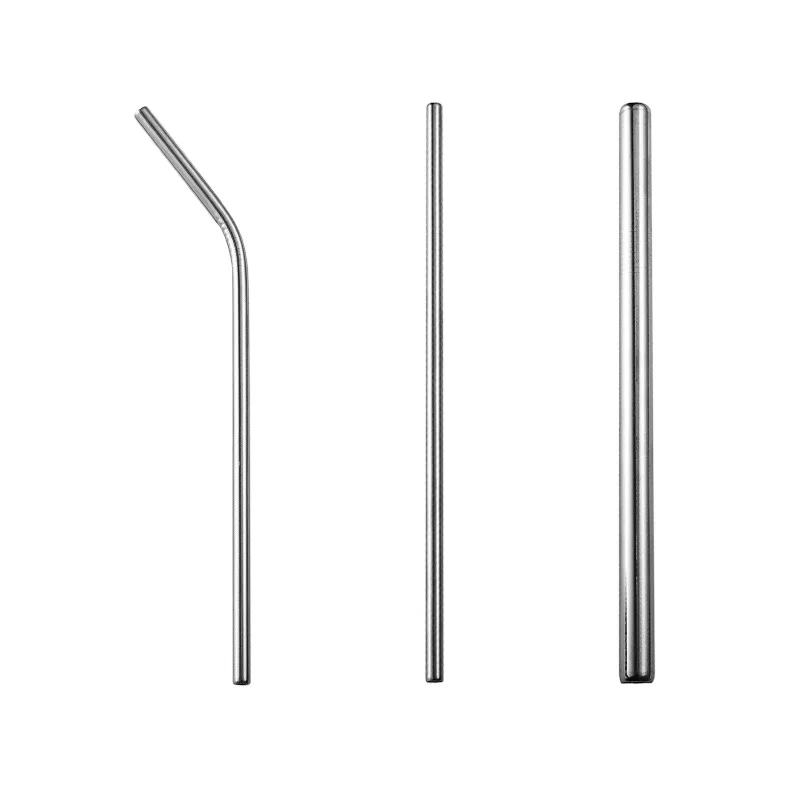 Reusable Metal Drinking Straws 18/10 Stainless Steel Straws Set Eco-friendly Bent Straight Drinks for Cocktail Bar