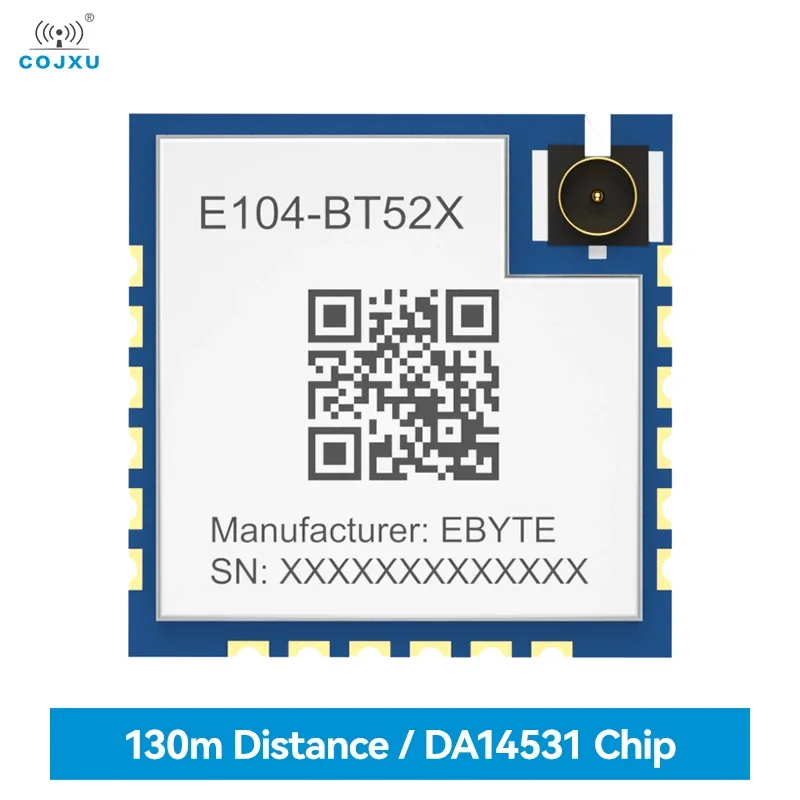 DA14531 Bluetooth to Serial Port Module BLE5.0 COJXU E104-BT52X Low Power Consumption IPEX 3th SMD Wireless Module Small Size 5 0 bluetooth audio receiver board 3 7 5v wireless stereo audio amplifier module red