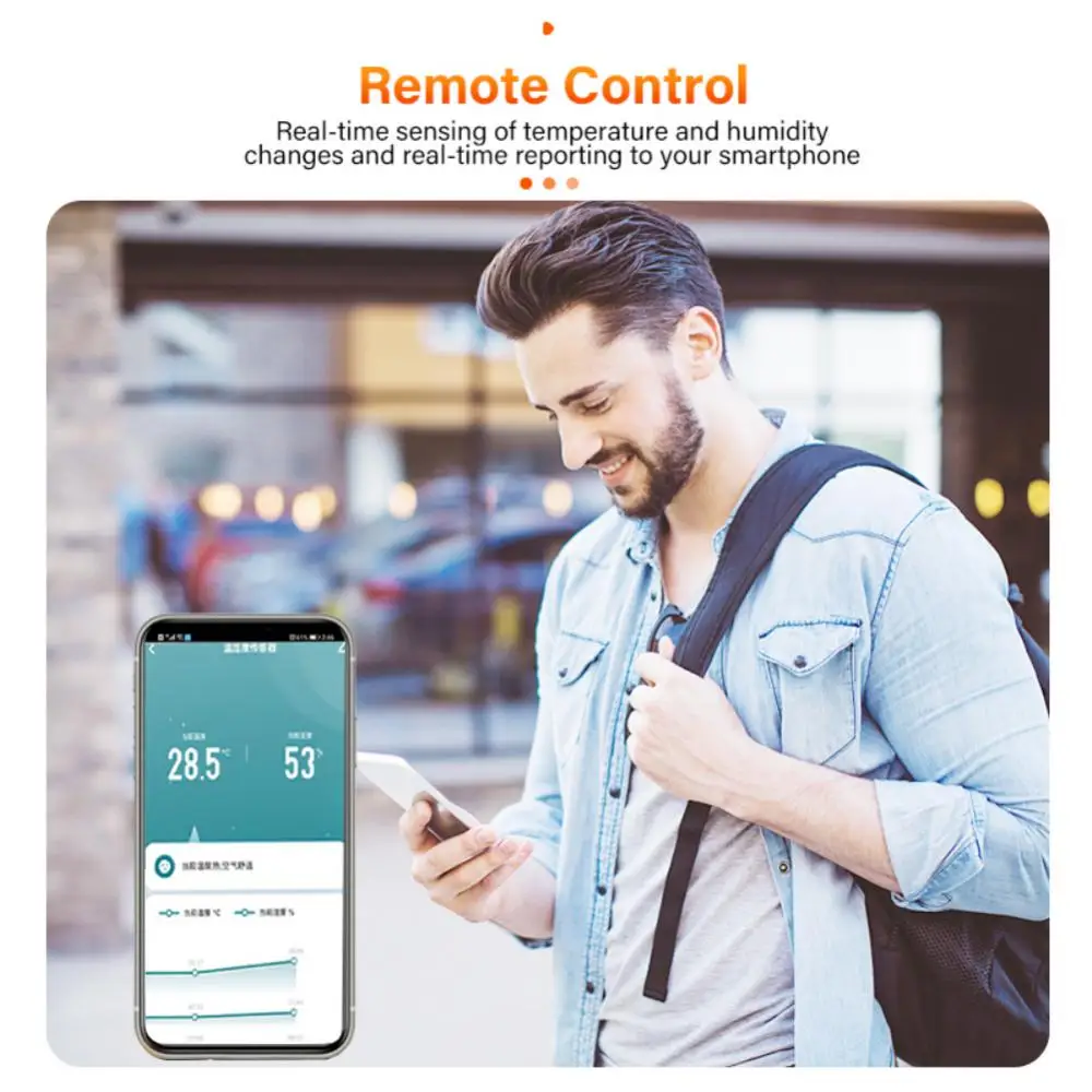 Tuya ZigBee Smart Temperature And Humidity Sensor Battery Powered Smart Home Voice Control Security Work With Alexa Google Home