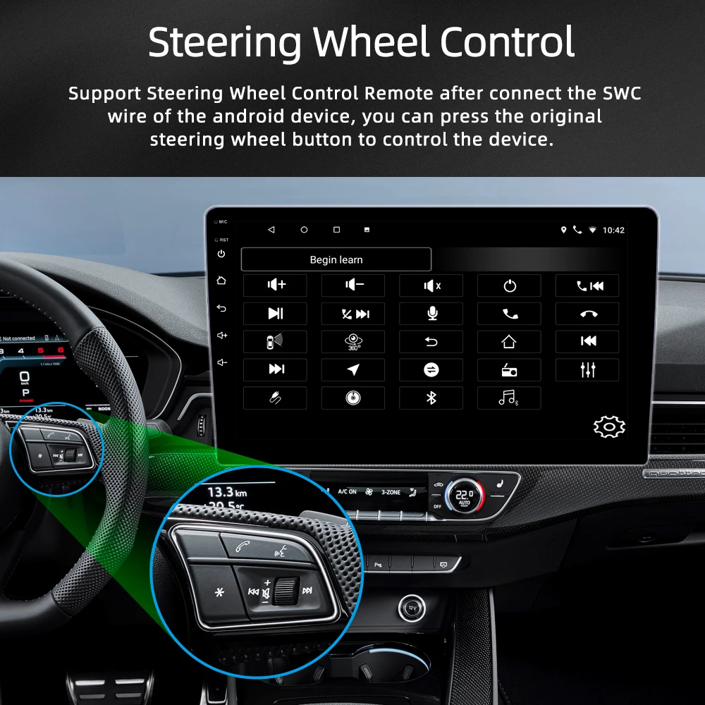 Фото Автомагнитола Carplay универсальная, мультимедийный плеер на Android, с GPS, AUX, USB, FM, Wi-Fi, Bluetooth, типоразмер 2 Din №5